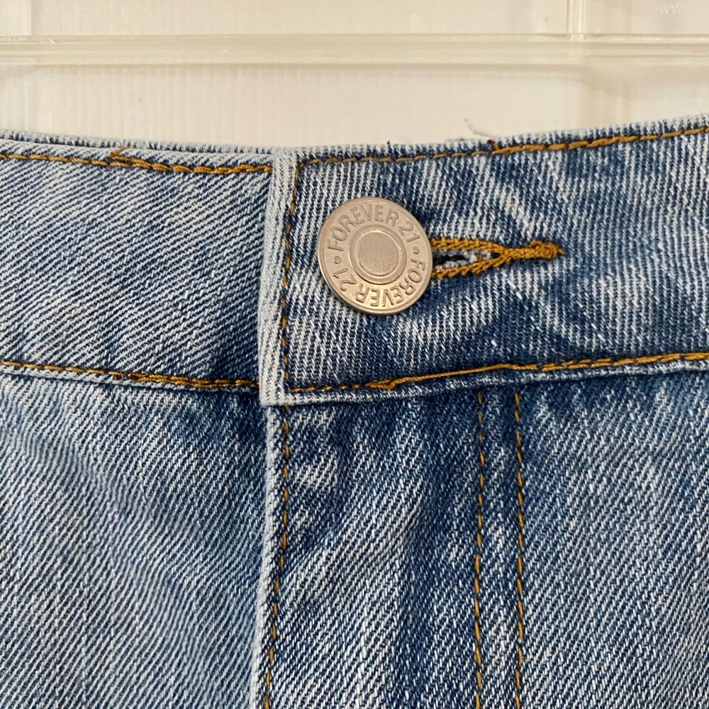 NWOT Forever 21 Light Blue Denim Midi Skirt Size 2X - Picture 6 of 13